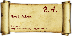 Noel Adony névjegykártya